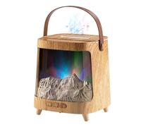 Flame Diffuser - Light Fireplace Humidifier for Aromatherapy, 7 Color Quiet Basic Oil Machine with Timer and Remote Control, Mist Maker for Living Room Bedroom Office Desk 5.87 Inches