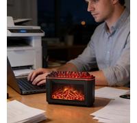 Flame Essential Oil Diffuser - Lights Aromatherapy Diffuser, 7 Colours Flame Aromatherapy Diffusers Mist Humidifier, Fireplace For Bedroom Offices Car Living Room Spa Yoga Meditation Hotel Restaurant