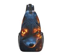 Flame-Eyed Fox Crossbody Borsa a tracolla Viaggio Petto Pack Sling Zaino per Uomo Escursionismo Daypack