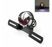 Flame Fire Rear Tail light Brake Light For Honda Cafe Racer Bobber Chrome H7