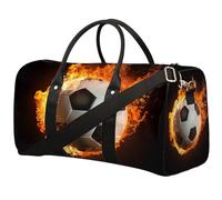 Flame Football - Borsone da viaggio, pieghevole, impermeabile, per sport, palestra, con spallacci