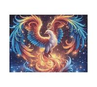 Flame Starry Blue Phoenix Rompicapo 500 Pezzi Per Regalo Di Battesimo Cartone Spesso Per Bambini Animal Pet Tema Baby Per Attività Educativa Con Confezione Regalo Da Passatempo 500 PCS