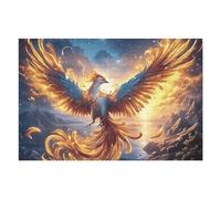Flame Starry Golden Phoenix Puzzle 1000 Pezzi Difficile Rompicapo Adulti Vibrant Fantasy Animals Sfida Per Amanti Del Puzzle Rilassamento Pressione Ridotta Dopo Il Lavoro Regalo Amici 1000 PCS
