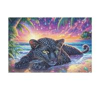 Flame Starry Sky Black Panther Puzzle 1000 Pezzi Per Regalo Di San Valentino Cartone Spesso Per Coppie Per Serate in Casa Insieme Con Confezione Regalo Edizione Esclusiva 1000 PCS/75x50cm