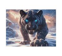 Flame Starry Sky Black Panther Puzzle 500 Pezzi Rilassamento Antistress Premium Animal Pet Rompicapo Pressione Ridotta Attività Mindfulness Rigenerazione Mentale500 PCS