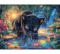 Flame Starry Sky Black Panther Rompicapo 1000 Pezzi Per Regalo Di Epifania Cartone Spesso Per Bambini Radiant Whimsical Menagerie Attività Educativa Per Tutta La Famiglia Edizione Limitata Da Passatem