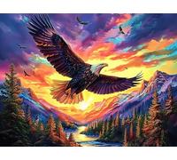 Flame Starry Sky Flying Bald Eagle Puzzle 1000 Pezzi Dolomiti Per Adulti Luminous Enchanted Beasts Cartone Di Alta Qualità Colori Vividi Per Decorazione Murale Da Passatempo Edizione Limitata Top Vend