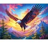 Flame Starry Sky Flying Bald Eagle Puzzle 500 Pezzi Venezia Per Adulti Animal Pet Cartone Spesso Non Sbiadisce Per Decorazione Soggiorno Da Passatempo Con Poster E Colla Inclusi 500 PCS/52×38cm