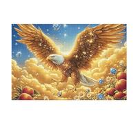 Flame Starry Sky Flying Bald Eagle Rompicapo 1000 Pezzi Per Regalo Di Epifania Cartone Spesso Per Bambini Animal Pet Attività Educativa Per Tutta La Famiglia Edizione Limitata Da Passatempo 1000 PCS