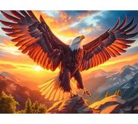 Flame Starry Sky Flying Bald Eagle Rompicapo 1000 Pezzi Per Regalo Di Matrimonio Cartone Di Alta Qualità Per Coppie Wildlife Per Decorazione Casa Con Cornice Inclusa Qualità Museale 1000 PCS/75x50cm