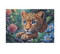 Flame Starry Sky Leopard Puzzle 1000 Pezzi Per Regalo Di Pasqua Cartone Spesso Per Bambini Radiant Whimsical Menagerie Attività Educativa Per Tutta La Famiglia Con Confezione Regalo Qualità Garantita