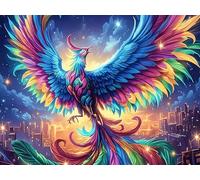 Flame Starry Sky Phoenix Rompicapo 1000 Pezzi Per Decorazione Murale Grande Formato Magical Cosmic Creatures Cartone Rigido Panoramico Per Pareti Ampie Stampa Ad Alta Definizione 1000 PCS/75x50cm