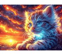 Flame Starry Sky White Tiger Rompicapo 1000 Pezzi Per Nonni E Nipoti Wildlife Cartone Rigido Esercizio Mentale Per Serate in Famiglia Da Passatempo Con Poster Incluso 1000 PCS/75x50cm