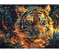 Flame Tiger Rompicapo 1000 Pezzi Per Decorazione Camera Bambini Magical Cosmic Creatures Cartone Atossico Tema Disney Per Cameretta Attività Educativa Con Confezione Regalo 1000 PCS/75x50cm