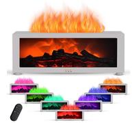 Flame Umidificatore 150 ml Diffusore di Aromi con 7 Effetti Fiamma, Diffusore di Olio Essenziale con Timer e Telecomando Spegnimento Automatico Senza Acqua per Casa Ufficio Camera & Yoga (Bianco)