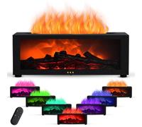 Flame Umidificatore 150ml Diffusore di Aromi con 7 Effetti di Fiamma, Diffusore di Olio Essenziale con Timer e Telecomando Spegnimento Automatico Senza Acqua per Casa Ufficio Camera & Yoga (nero)