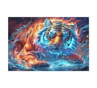 Flame White Tiger Rompicapo 1000 Pezzi Per Regalo Di Battesimo Cartone Spesso Per Bambini Tema Baby Per Attività Educativa Con Confezione Regalo Da Passatempo 1000 PCS/75x50cm