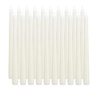 flamecan Candele coniche in avorio, set di 20 candele coniche non profumate e senza fumo da 20 cm a lunga combustione, cera paraffina con stoppini in cotone per bruciare circa 7-8 ore