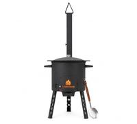FlameFusion Utschak L [Set a scelta] - con Kazan 16 L e schiumarola set da cucina outdoor per stufare arrostire plov