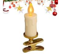 Flameless Candle, Clipped-On Candle, Flickering Cone Light Design, Battery Operated Glow Feature, 5.91x1.97x1.97 Inches, Safe Candlelight for Festival Party Home Living Room Garden Bedroom