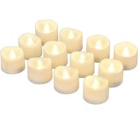 Flameless Candle eLander™ [With Timer Function] LED Tea Lights Candles- 12 Warm White Flickering Flameless Tealight with Timer, 6 Hours on and 18 Hours Off in 24 Hours Cycle, Dia. 1.4"x1.6" Height, Battery Powered