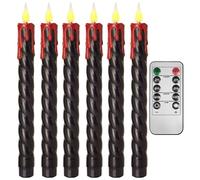 Flameless Candles, Flickering Battery Operated Candles, 9.84x0.79 Inches Dimmable LED Light Set, Safe Halloween Haunted House Decor, Ideal for Mantel, Theater, Bedroom, Window Sill, Party Lighting