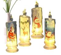 Flameless Christmas Candles - Festival Flameless Candles Light Decor | Safe Lantern Decorative Centerpieces | Tealight Candle For Fireplace Outdoor Bedroom Holiday Wedding Party Dinner