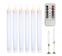 Flameless LED Candle - 9.84 Inches LED Electric Candles for Fireplace, 10-Key Remote with Control Safe Decorative, Atmosphere Lighting for Holidays, Halloween, Weddings, Dining Tables, Festivals