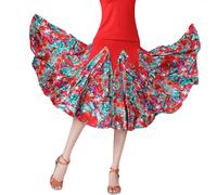Flamenco Ballroom Dance Skirt Waltz Practice Modern Big Swing Dress