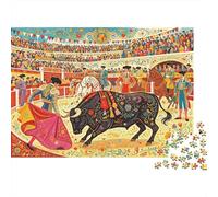 Flamenco Bullfight 1000 Pezzo Puzzle Recyclable Corrida De Toros Puzzles per Anziani Tempo di Gioco in Famiglia Props Allevia la Demenza Senile Ottimo Regalo 70x50cm/1000pcs