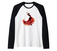 Flamenco Dance Is My Passion Acquerello Maglia con Maniche Raglan
