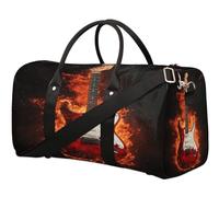 Flames - Borsone da viaggio per chitarra elettrica, per donne, uomini, ragazze, ragazzi, weekend, pernottamento, 22,7 l, per sport, palestra, yoga, Colore, 22.7L, Organizer per borse