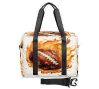Flames Football America Soccer Borsone da viaggio per donne e uomini Weekend Borse da notte 32 L Grande Holdall Tote Borsa da cabina per sport palestra yoga, Colore, 32L, Organizer per borse
