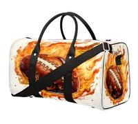 Flames Football America Soccer Borsone da viaggio per donne, uomini, ragazze e ragazzi, borsa da viaggio per il fine settimana da 22,7 l, borsa da cabina per sport, palestra, yoga, Colore, 22.7 L,