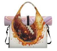 Flames Football America Soccer Sport Duffle Bag con scomparto per scarpe Weekend Pernottamento Borse Tote Cabina Bagaglio per Palestra Yoga Viaggio, Colore, L, Borsone da viaggio