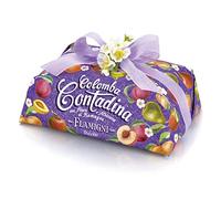FLAMIGNI Colomba Pasquale Contadina da 1 Kg, Ricetta Speciale con frutta di Romagna, Dolce Artigianale, con Squisiti Pezzetti Semicanditi di Pera, Pesca, Mela e Albicocca, Senza Canditi, Made in Italy