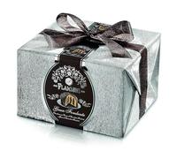 FLAMIGNI, Panettone Artigianale Gran Fondente con Crema Pasticcera al Cacao e Gocce di Cioccolato Fondente, Glassato con Cioccolato e Scaglie di Cioccolato Fondente, Confezione per Natale, 950 gr