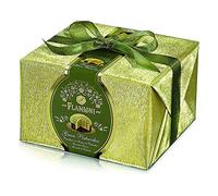 FLAMIGNI, Panettone Artigianale Gran Pistacchio Farcito con Crema di Pistacchio, Glassato con Cioccolato Bianco e Croccante Granella di Pistacchi, Speciale Confezione Regalo Natale, 950 gr