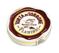 FLAMIGNI, Tortina Artigianale di Torrone Supremo Morbido al Cacao e Nocciole Piemonte IGP in Lattina, più Morbido e con Quantità Maggiore di Frutta Secca al 60%, Confezione Ideale come Regalo, 200 gr