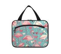 Flamigo Vintage Valentine Hanging Viaggio Trucco Borse con gancio, Designer Lavabile Toiletry Organizer per Viaggiatori Viaggi bolsos para Hombre L