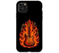 Flaming Chitarra Elettrica - Rock Music Notes Concert Vibes Custodia per iPhone 11 Pro Max