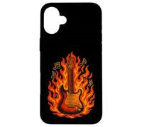 Flaming Chitarra Elettrica - Rock Music Notes Concert Vibes Custodia per iPhone 16 Plus