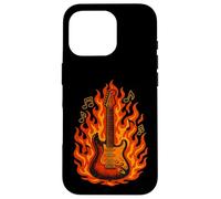 Flaming Chitarra Elettrica - Rock Music Notes Concert Vibes Custodia per iPhone 16 Pro