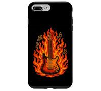 Flaming Chitarra Elettrica - Rock Music Notes Concert Vibes Custodia per iPhone 7 Plus/8 Plus
