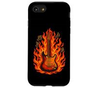 Flaming Chitarra Elettrica - Rock Music Notes Concert Vibes Custodia per iPhone SE (2020) / 7/8