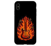 Flaming Chitarra Elettrica - Rock Music Notes Concert Vibes Custodia per iPhone XS Max