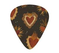 Flaming Heart Chitarra AcusticaPlettri per Chitarra 12 Pezzi, Chitarra Elettrica Essenziale Plettri per Chitarra Spessi e Sottili Studenti 0,46 0,96 0,71 Mm