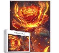 Flaming Rose - Puzzle da 1000 pezzi per adulti in stile cartone animato fantasy Art puzzle impegnativo per attività familiari giochi colorati fai da te per decorazioni per la casa regali 50 x 68 cm