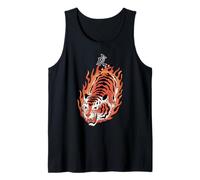 Flaming Tiger Tattoo Style Graphic Canotta