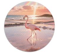 Flamingo 1000 Pezzi Puzzle Circolare Alta Difficoltà Per Esperti Risoluzione Problemi Migliora Concentrazione Bird Decorazione Elegante Idea Regalo 1000pcs (67.5x67.5cm)